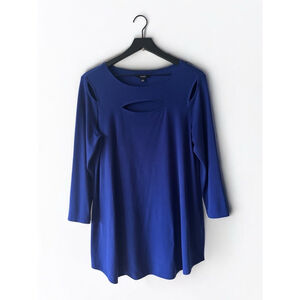 Alfani Royal Blue Cut Out Top Women's Size M